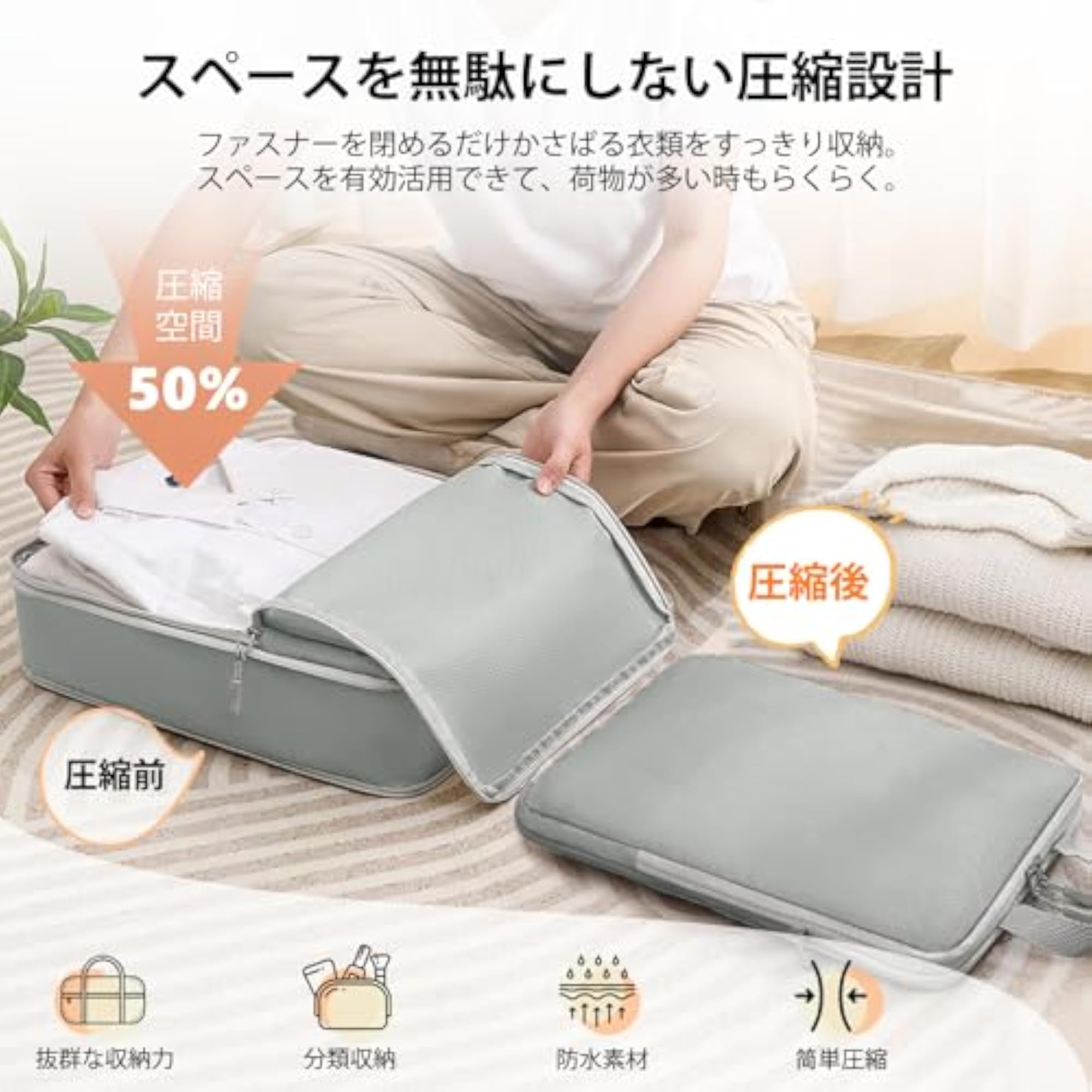 Travel Compression Bag Set of 4 for Clothing Sorting